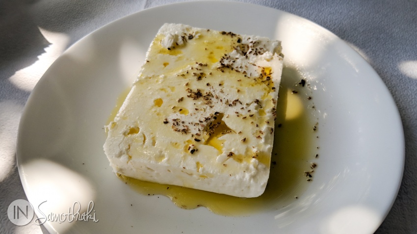 Feta with oregano and olive oil