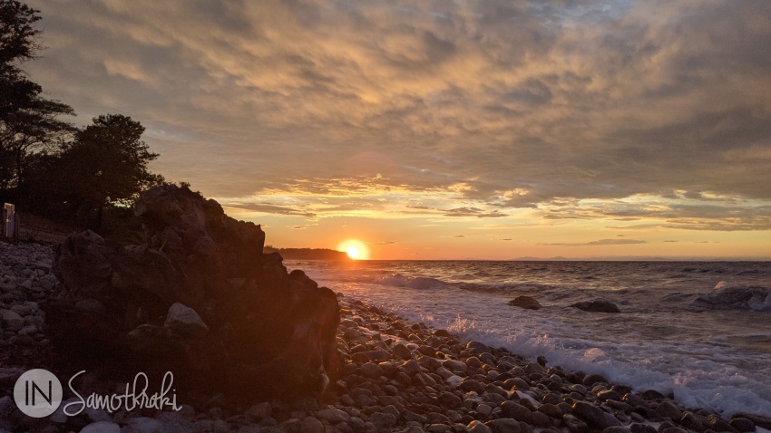 The sunset seen from the beach