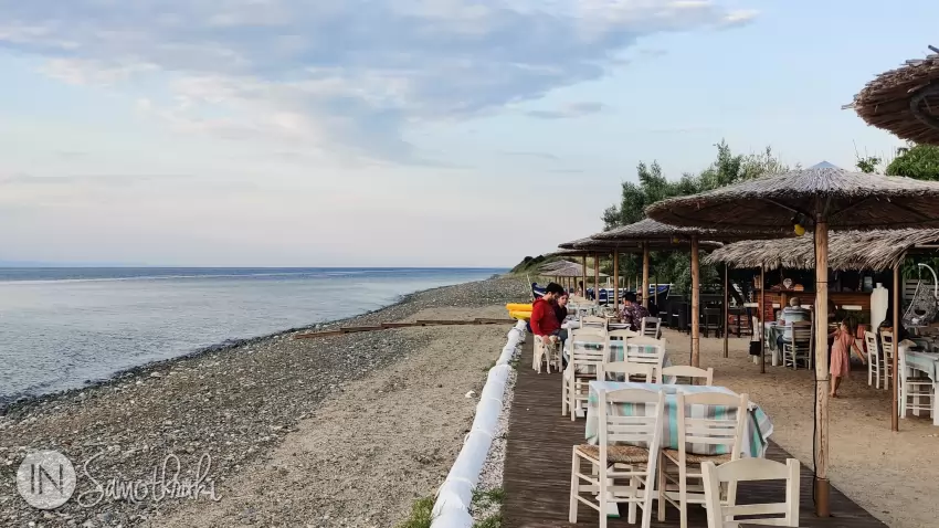 Every summer, sand is brought in to cover the pebbles.