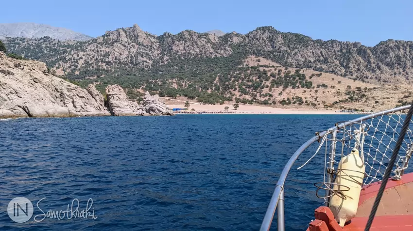 Pachia Ammos Beach seen from the sea
