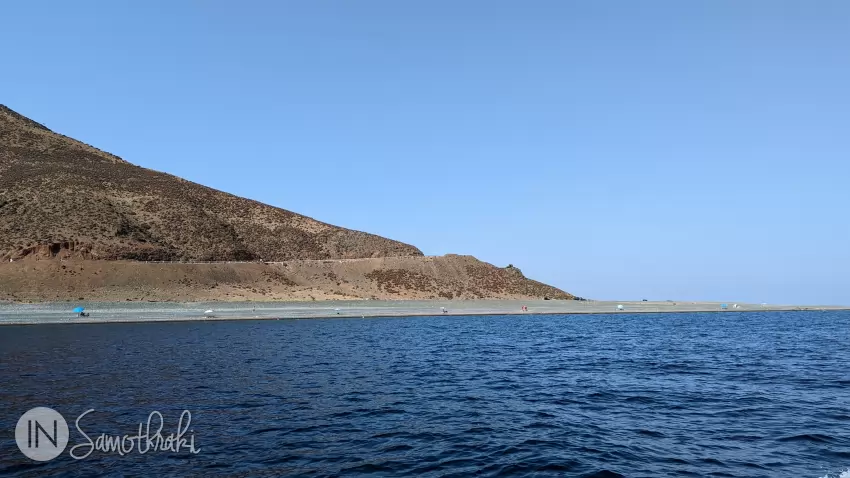 Kipos Beach seen from the boat