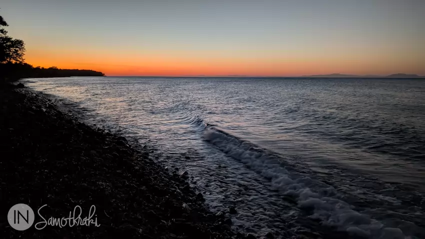 Sunset on the shore right by Camping Varades