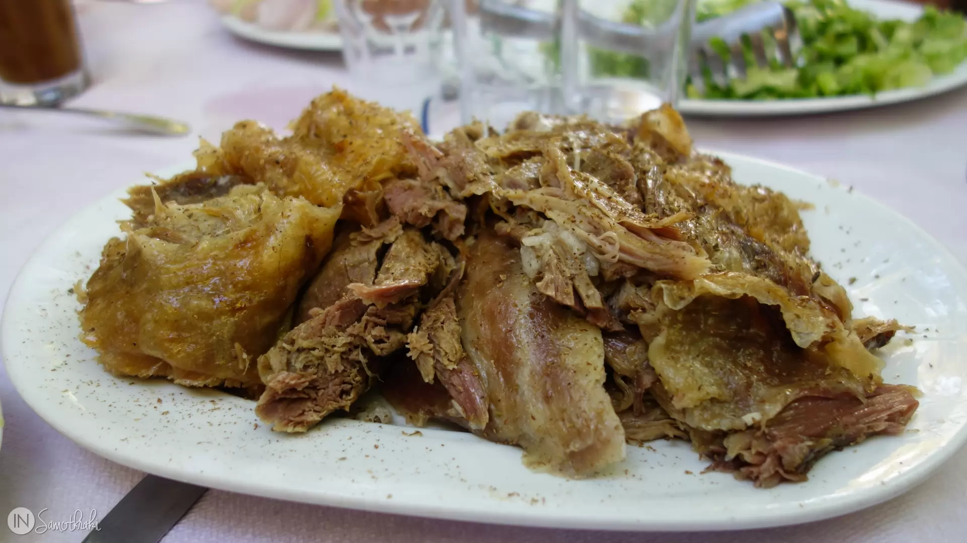 Goat on a Spit at Taverna O Vrachos