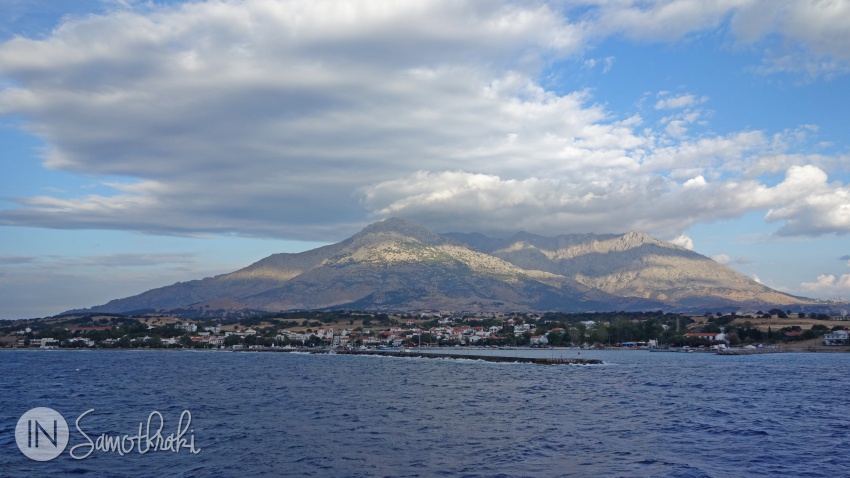 The island of Samothrace appearing from the sea