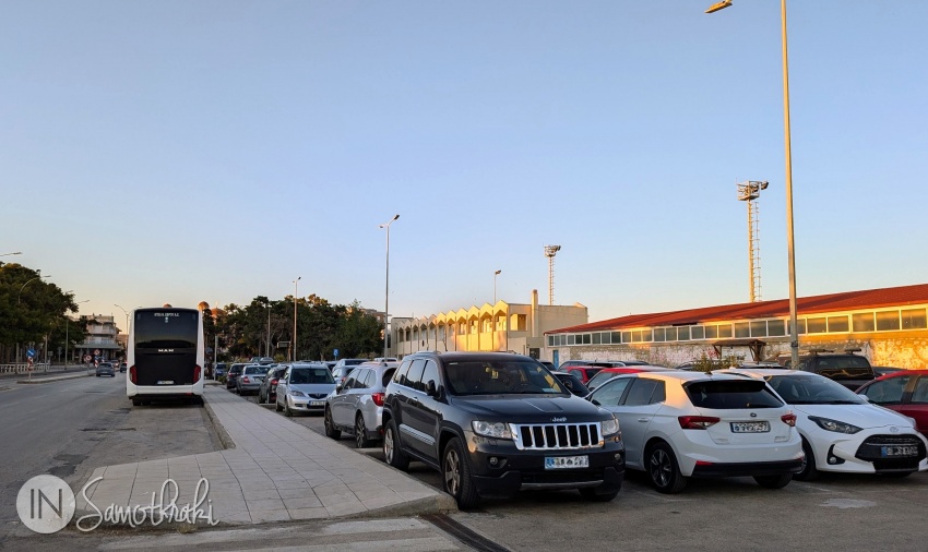 The parking by the stadium in Alexandroupoli