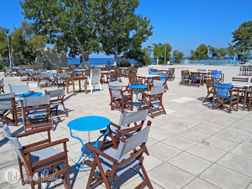 Tables in the Kamariotissa square