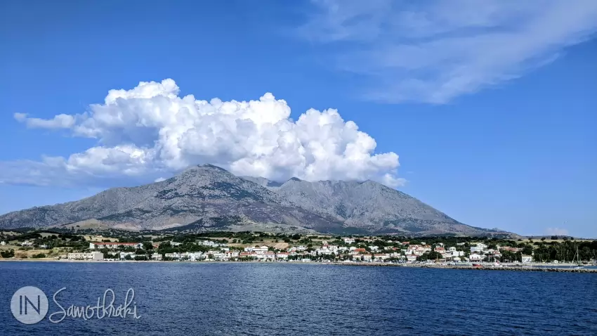 Kamariotissa as seen from the ferry