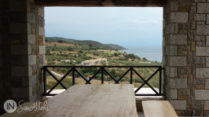 The tasting area, with a view towards the Sea of Thrace