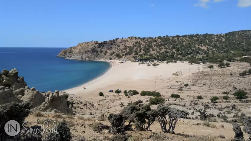 The Pachia Ammos cove, seen from the east