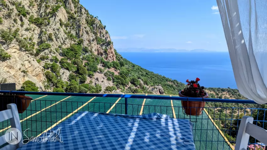Gokceada island seen from the tavern