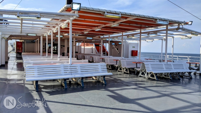 The upper deck of the ferry