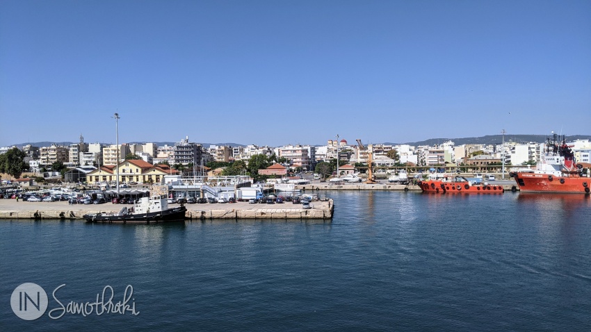View of the port of Alexandroupoli from the ferry deck