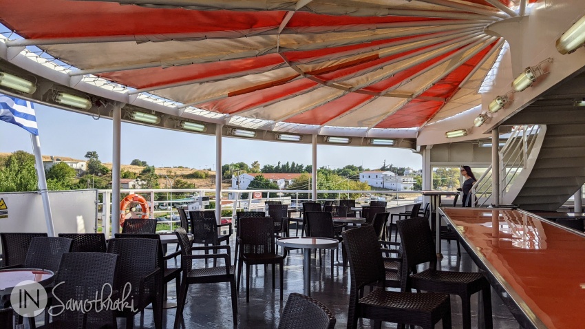 The lower deck of the ferry