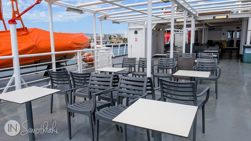 The upper deck of the ferry
