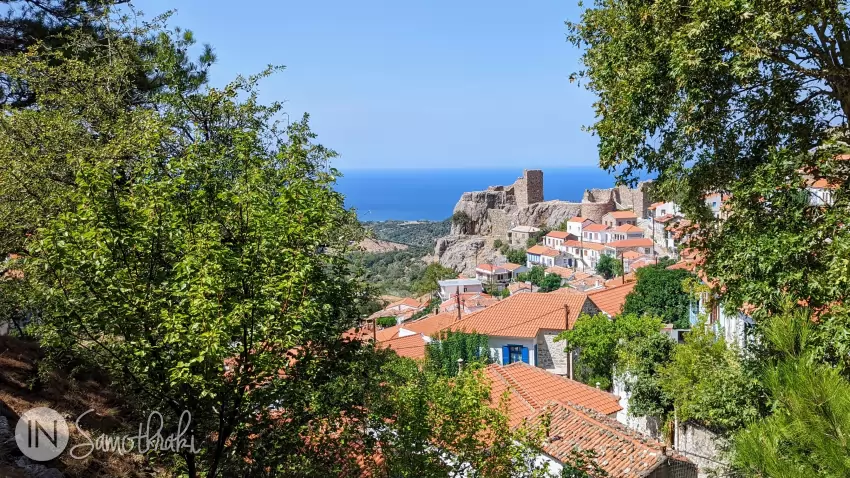The fortress tower is visible from many places in Chora