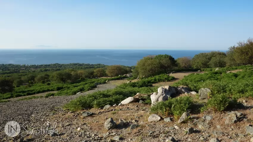 The road to the Monastery and the continent in the distance.