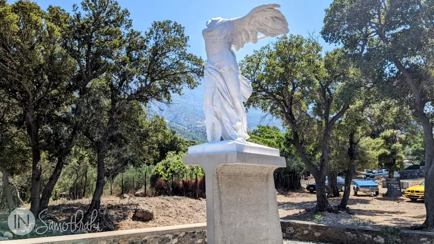 The original statue of Nike is at the Louvre Museum. What you see today in front of the Archaeological Museum of Samothrace is a copy.