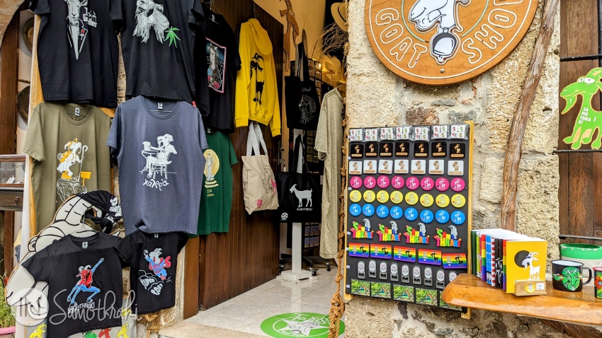 T-shirts, magnets, and notebooks