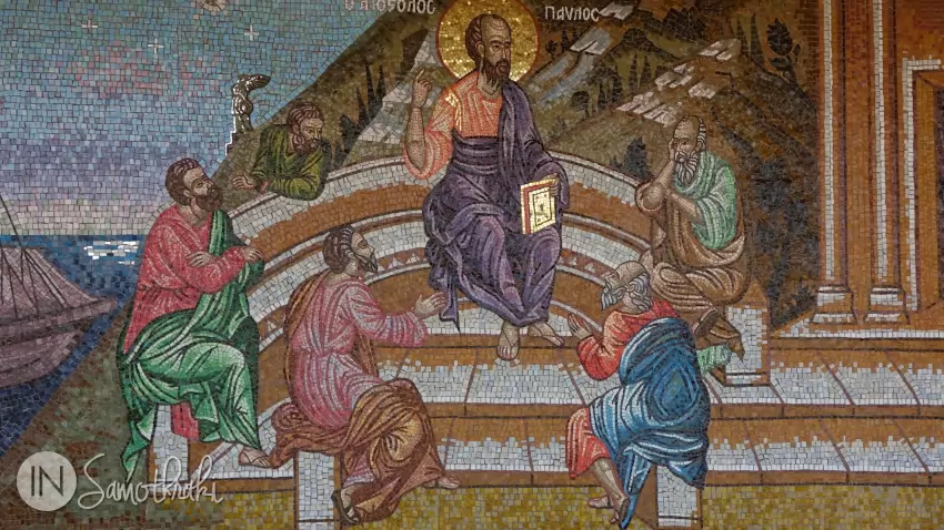 On the island Saint Paul preaches the Bible.