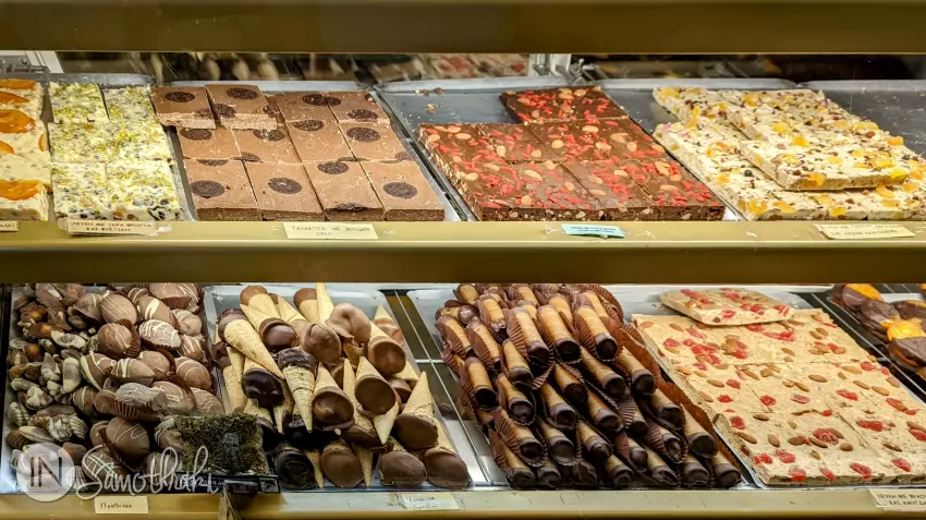 Homemade chocolate at the I Samothraki shop in Chora