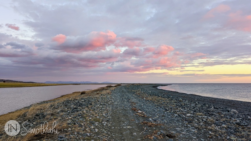 Lake Koufki (to the left) forms during winter.